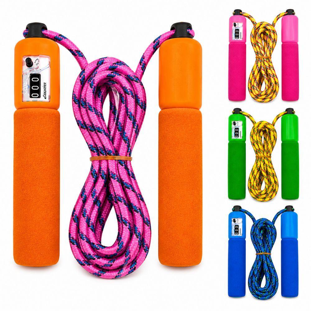 CORDA PULAR CONTADOR CROSS CONTA GIRO FITNESS ANTIDERRAPANTE TREINO CARDIO EXERCICIO AEROBICO ACADEMIA EM CASA