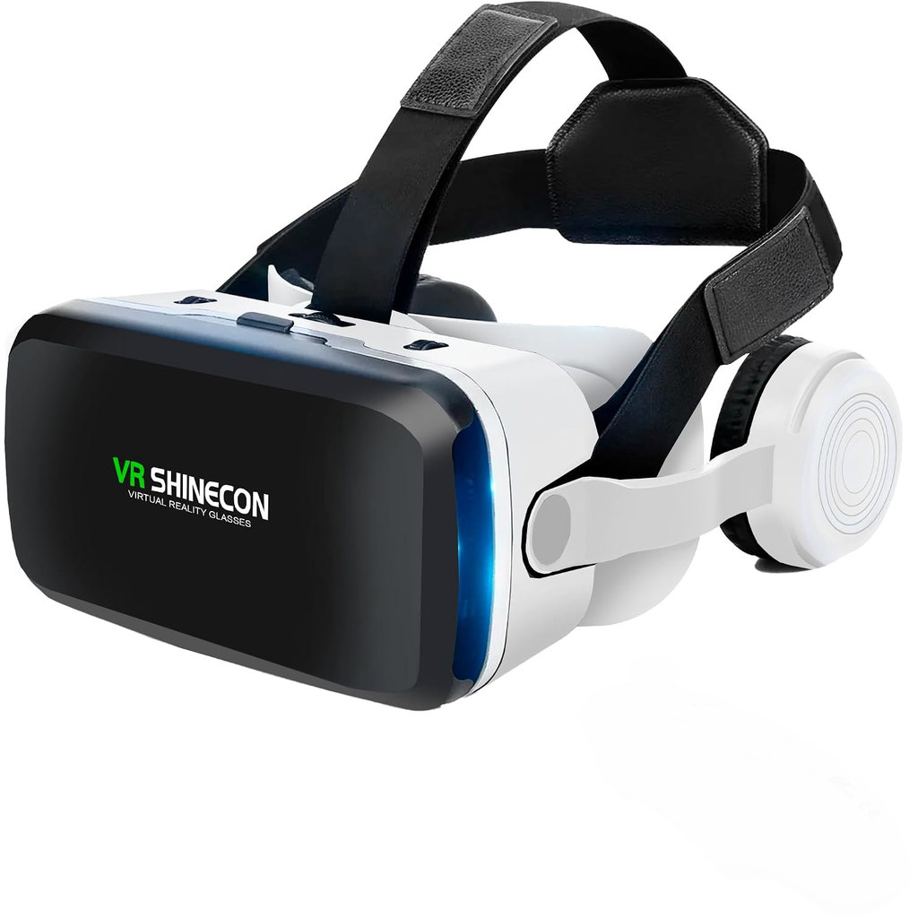 Óculos Vr Realidade Virtual 3d Fone Bluetooth  E Controle Cor Branco