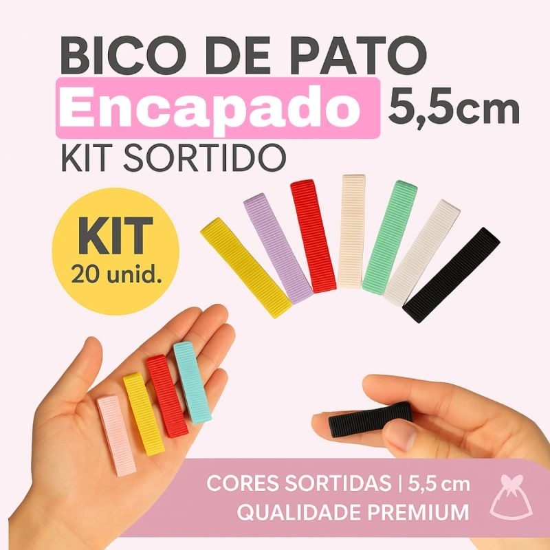 Bico de Pato Encapado 5cm – Kit 20 Unidades Sortidas | Pares em Cores Variadas, Apliques e Artesanato infantil