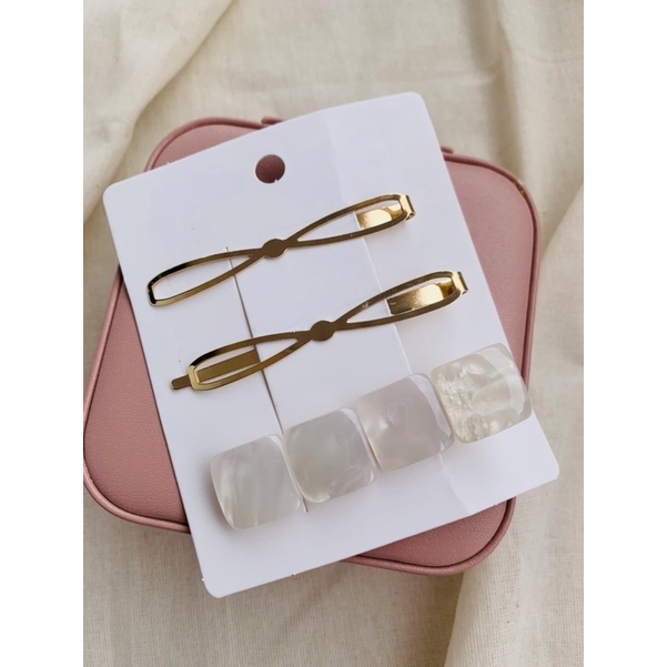 kit de presilhas com 3 unidades acessórios de cabelos bico de pato presilha grampo com detalhe em pérola