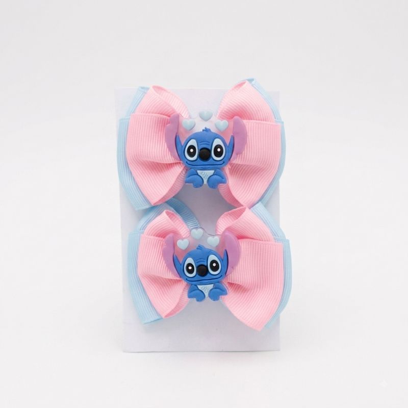 STITCH E ANGEL PARZINHO CHIQUINHA CORAÇÕES LAÇOS INFANTIL NO  BICO DE PATO PRESILHAS 7,5CM