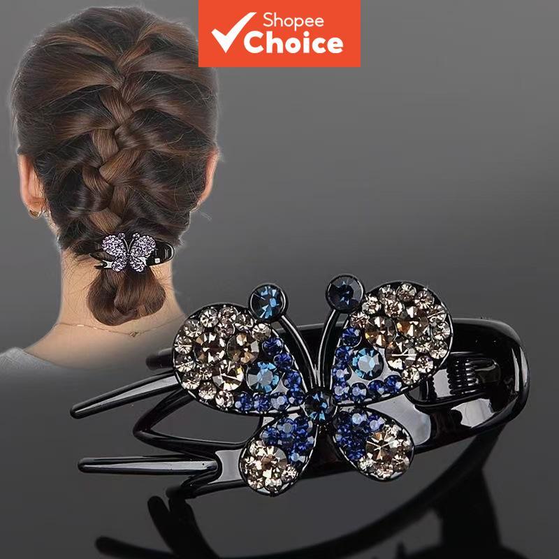 Clipes De Bico De Pato Borboleta Elegantes Para Cabeça Traseira Updo Grampos De Cabelo 2 Peças