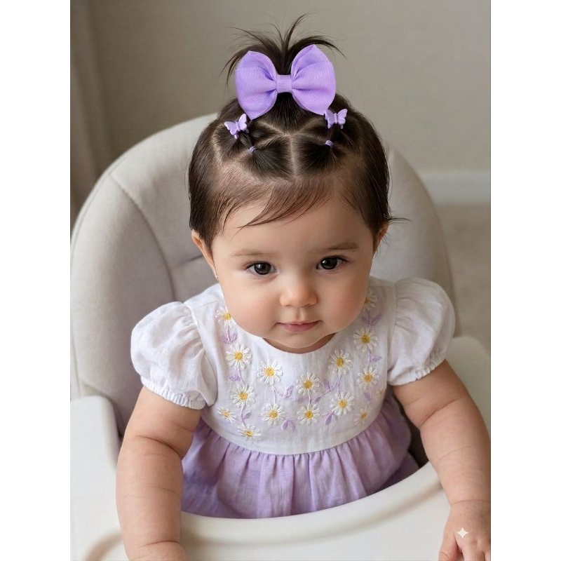 Trio de Laços Gravatinha Médio 7cm | Kit com 3 Laços Bico de Pato Encapado | Infantil Bebê e Menina | Alta Qualidade