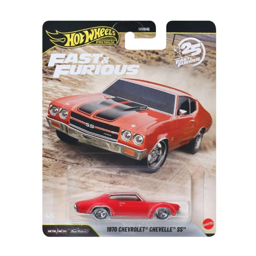 Miniatura Carro Chevrolet Chevelle SS (1970) - Velozes e Furiosos 25 anos 4/5 - 1:64 - Hot Wheels Premium