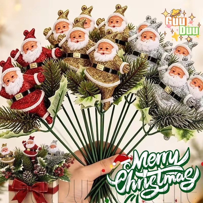 [GUUDUU] [Feliz Natal] Ramo Artificial De Papai Noel-Decoração De Guirlanda De Árvore De DIY Casa-Para Vaso De Mesa-Buqu