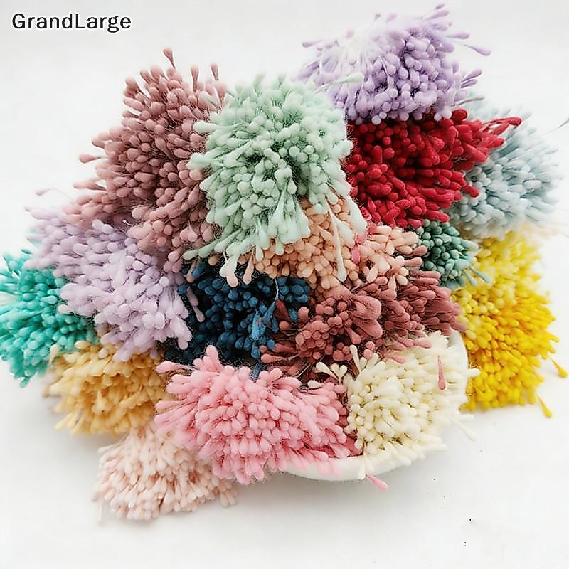 [GrandLarge] Estame De Flor Artificial 400 Peças 2mm Mini Estames De Pérola Casamento DIY Pistilo Floral Para Festa Buqu