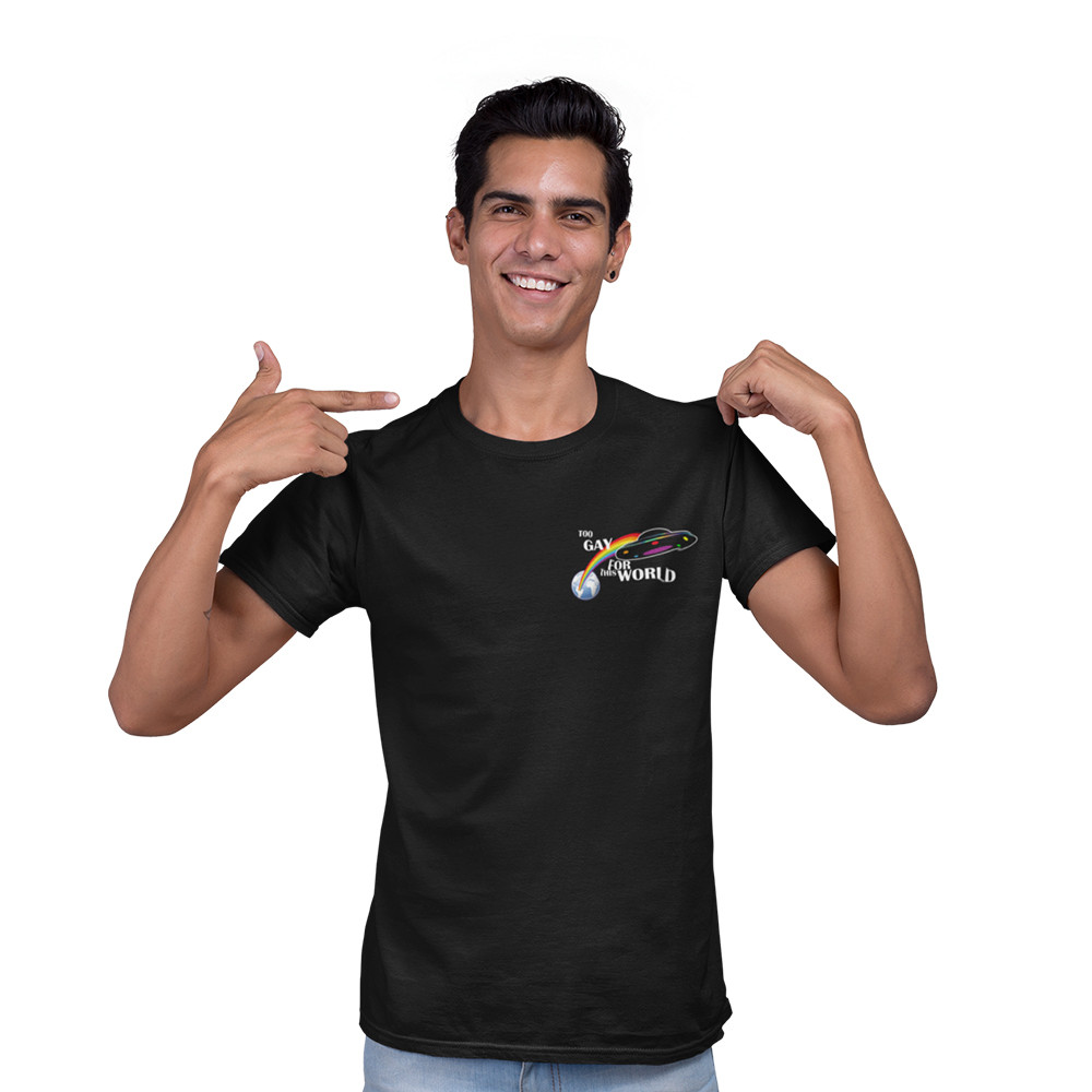 Camiseta Masculina Too Gay For This World Ovini Ufo Pride