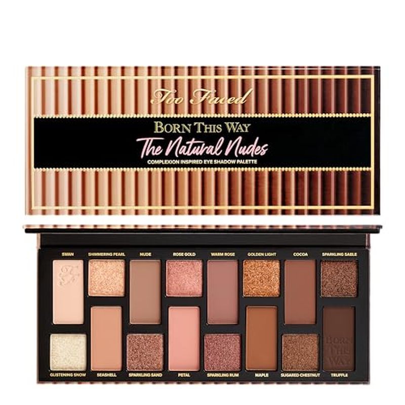 Too Faced Born This Way A Paleta De Sombras Naturais Nudes | Alto Pigmento + Brilho , 0.42 Onças