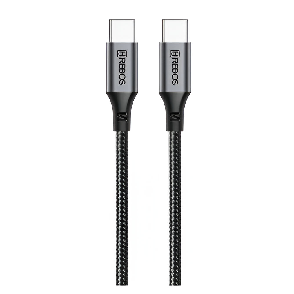 Cabo 100w Pd Usb-c  3 Metros Compatível Carregador Gan 65w Preto