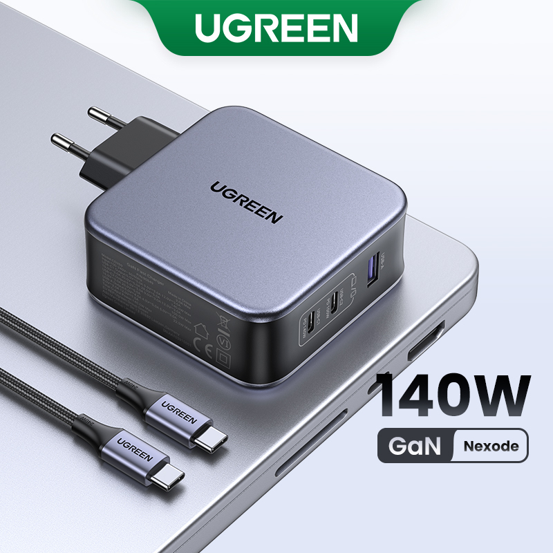 Carregador De Telefone USB UGREEN GaN 100W 140W Tipo C PD3.1 PPS 45W Carga Rápida Para Macbook 4.0 3.0 Samsung 23 Ultra
