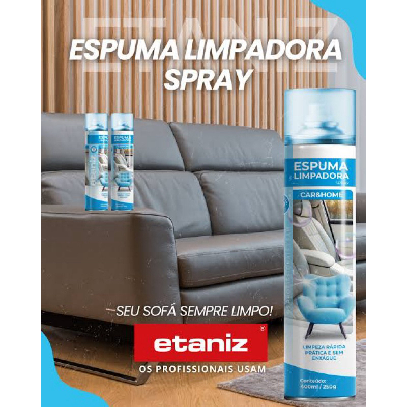 ESPUMA LIMPADORA ETANIZ SPRAY CAR HOME 400ML/250GR