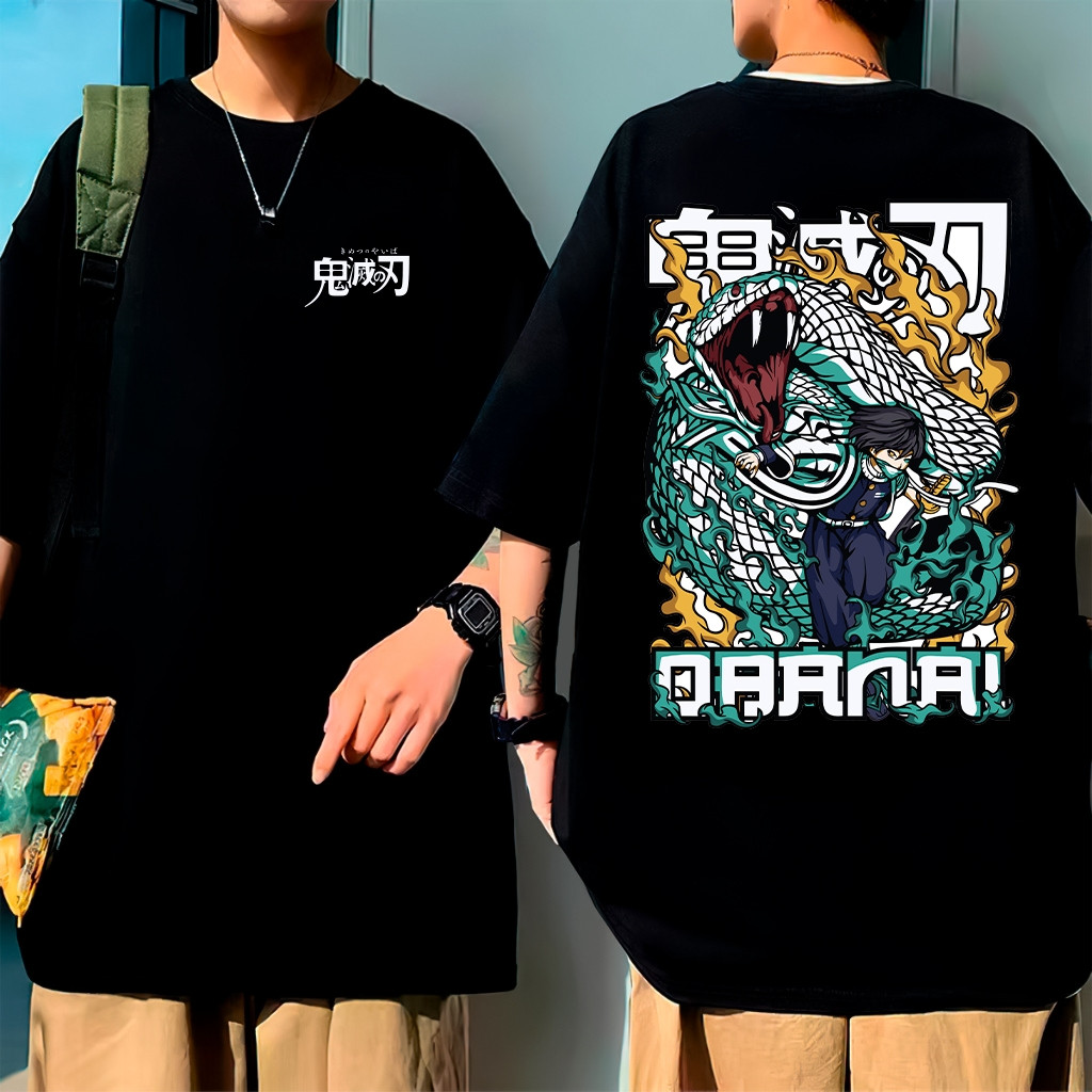 [Camiseta Premium em Algodão Puro]GXG Camiseta Oversized Obanai Pillar Demonslayer Anime Mangá Camisa Unissex 100% Algod