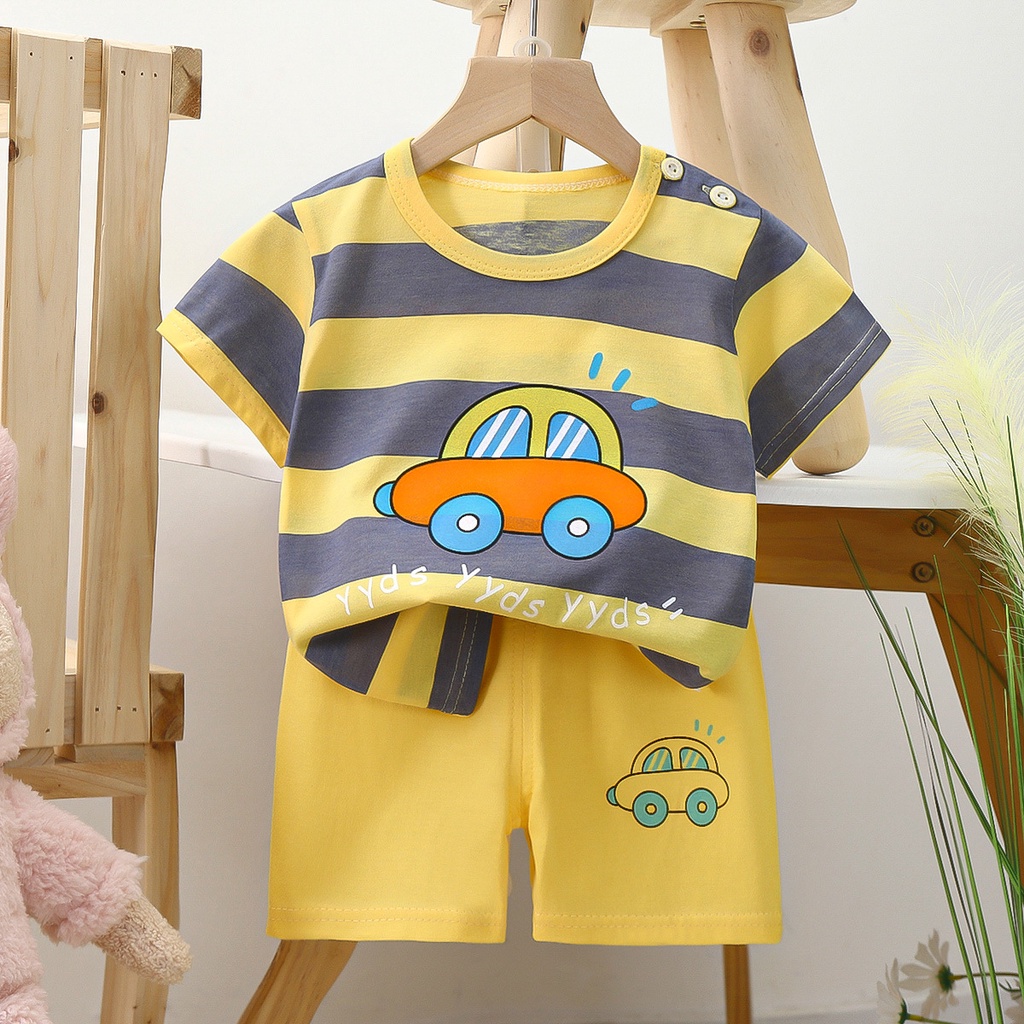 0-5 anos de idade terno de manga curta para crianças, verão meninos t-shirt+shorts conjunto de 2 peças, roupas de algod