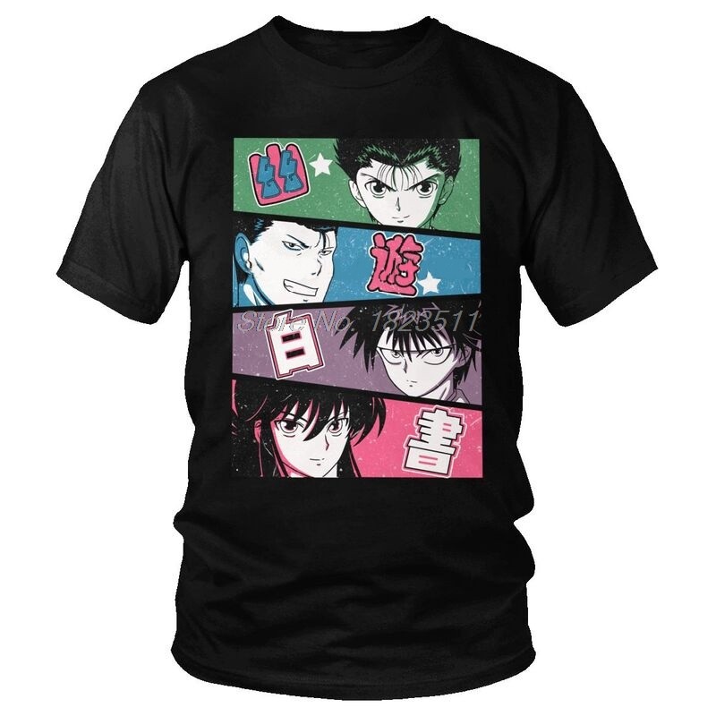 Tvoe Manga Yu Hakusho Camiseta Masculina Novidade T Camisa De Curta Equipe Yusuke Urameshi Kurama Hiei Kuwabara De Algod