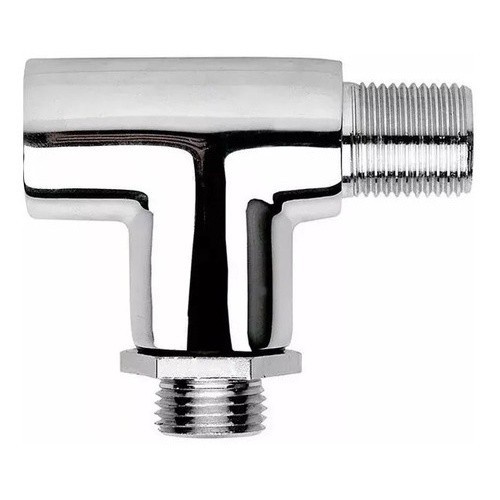 Desviador T Chuveiro Ducha Manual Parede Banheiro Metal Cromado Rosca 1/2 Polegada Fluxo Agua 1 Unidade