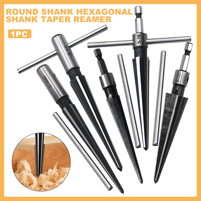 Kit de Brocas Cônicas Hexagonais e Redondas - Ferramentas Manuais de 3-13mm e 5-16mm para Madeira, Metal e Plástico