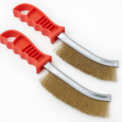 Kit 2 Escovas de Aço Manual Tipo Lixadeira Limpeza Pesada Remove Ferrugem Tinta Metal