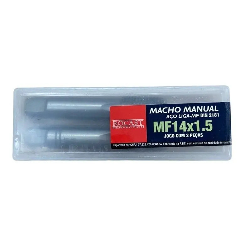 Jogo De Macho Manual Rocast Aço Liga M14x1,50 Para Metal