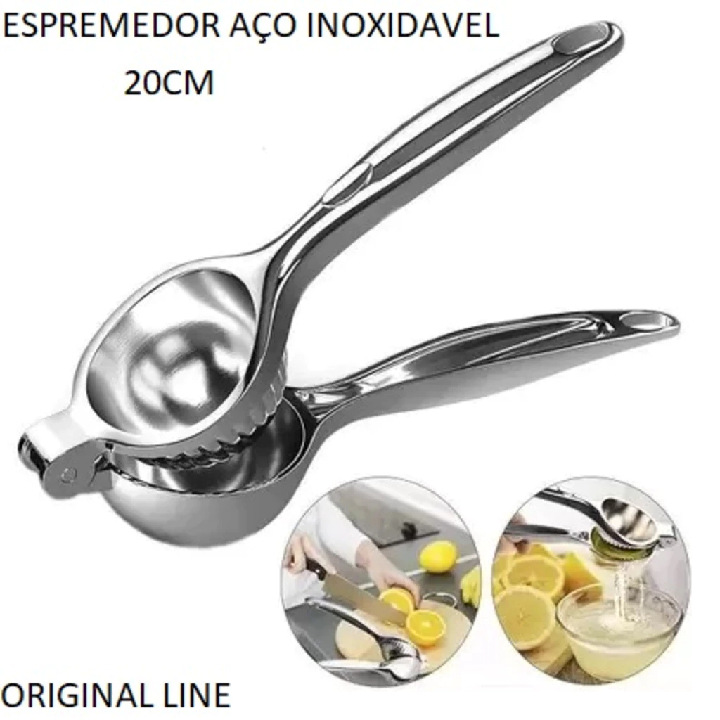 Espremedor De Limão Espremer Manual 20cm Limões De Aço Inoxidável Original Line Premium Metal Multiuso Universal