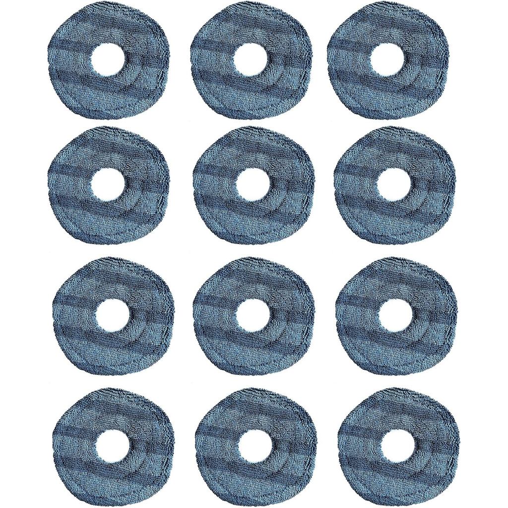 Pacote com 12 Almofadas de Limpeza Laváveis de Substituição Compatíveis com eufy X10 Pro Omni e eufy X9 Pro Robot Vacuum