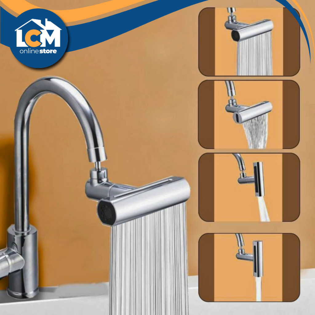 Extensor Torneira 360° Giratório 4 Jatos Bico Arejador Econômico Cozinha Banheiro Filtro Anti-Respingo Universal
