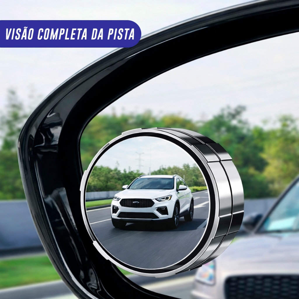 Espelho Retrovisor Olho de Boi 360 Graus Anti Ponto Cego Convexo Com Regulagem