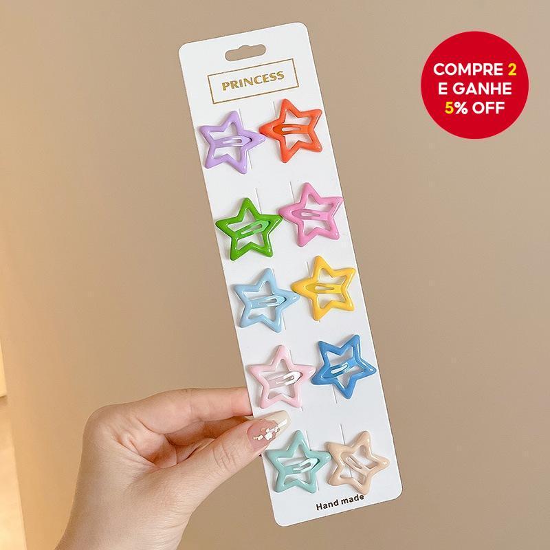 VMI Estrela Grampos De Cabelo Doce Cor Antiderrapante Presilhas Bonito Estilo Dopamina Acessório Para Mulheres Meninas 1