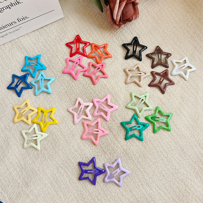 Novos 10PCS Clipes de Cabelo Estrela de Dopamina | Fivelas de Cores Diversas para Mulheres e Meninas, Design