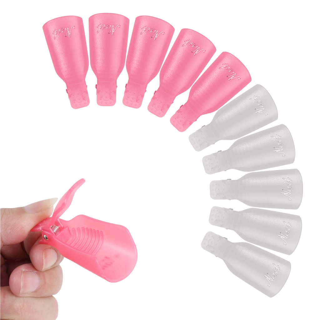 1cx Com 10pç Clip Silicone P/ Remover Esmalte Polonês Dedeiras Manicure