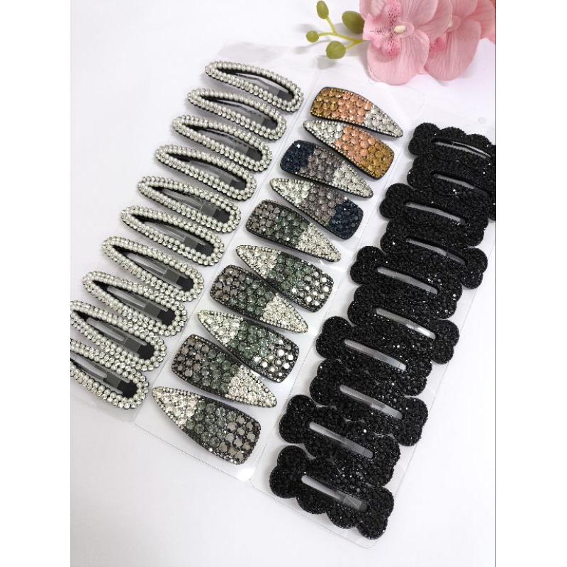 presilha de cabelo tictac grande de strass kit 10pc 8cm preço de atacado grampo de cabelo prendedor blogueira hair clips
