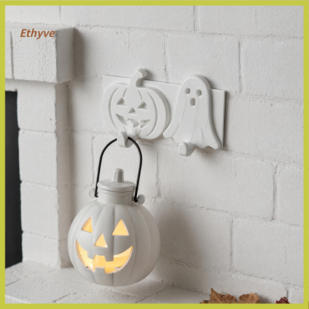 Orange Halloween Hook Pumpkin Ghost Key Holder 3d Printed Self-adhesive Wall Decor No Drill Hanging Cute Spooky Organize