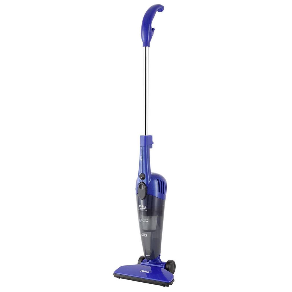 Aspirador de Pó 2 em 1 Philco PH1100AZ 1250W 127V Filtro HEPA 1L Vertical Portátil Azul