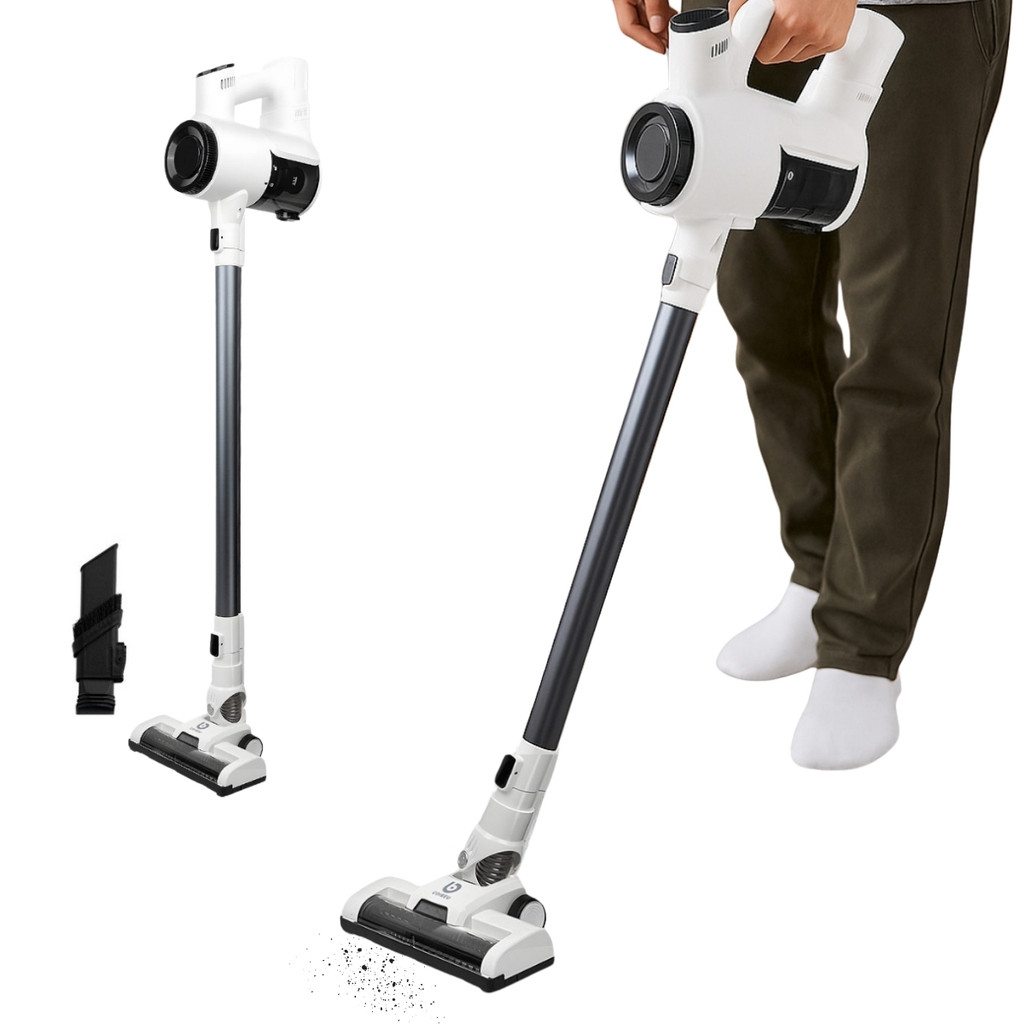 Aspirador de Pó Sem Fio Portátil Bivolt Com Escova Motorizada Filtro HEPA Recarregável e Iluminação em LED