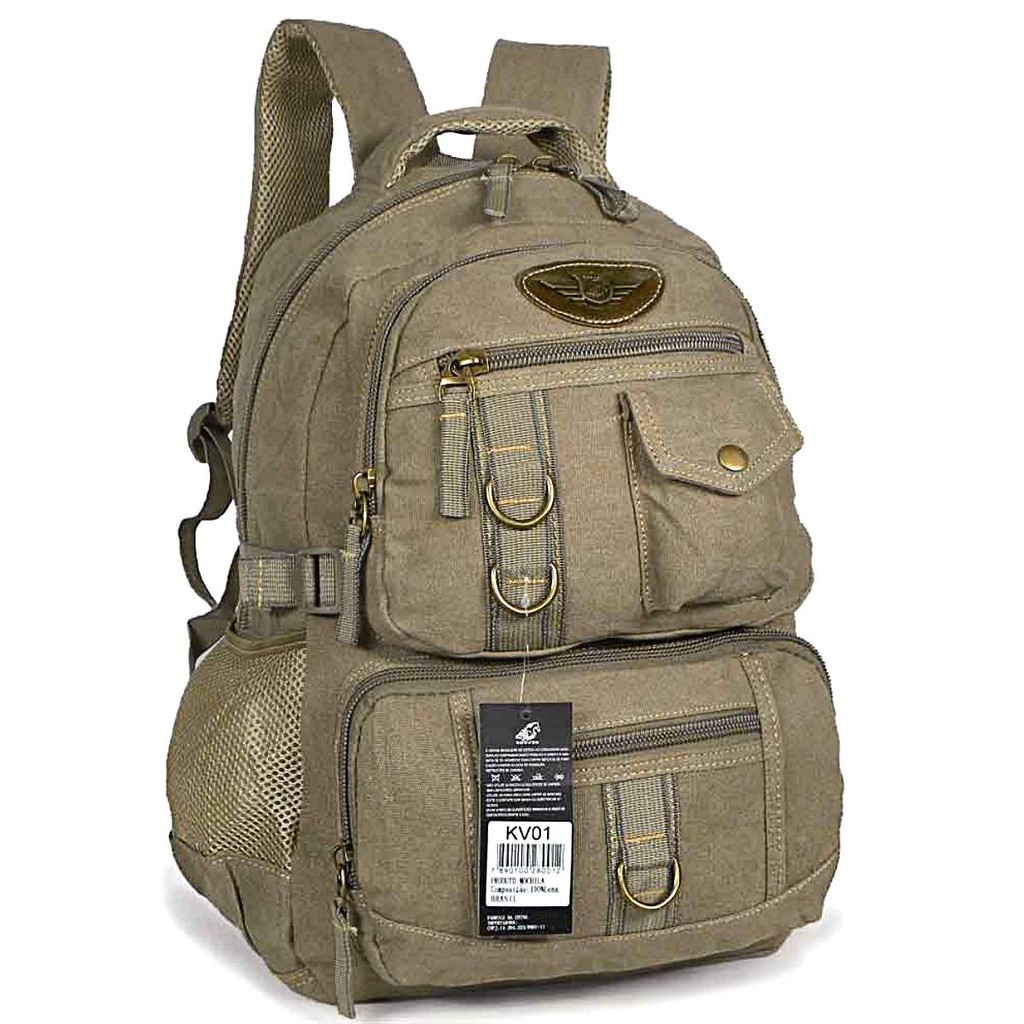 Mochila Escolar Passeio Trabalho em Lona Keuven KV01 30L