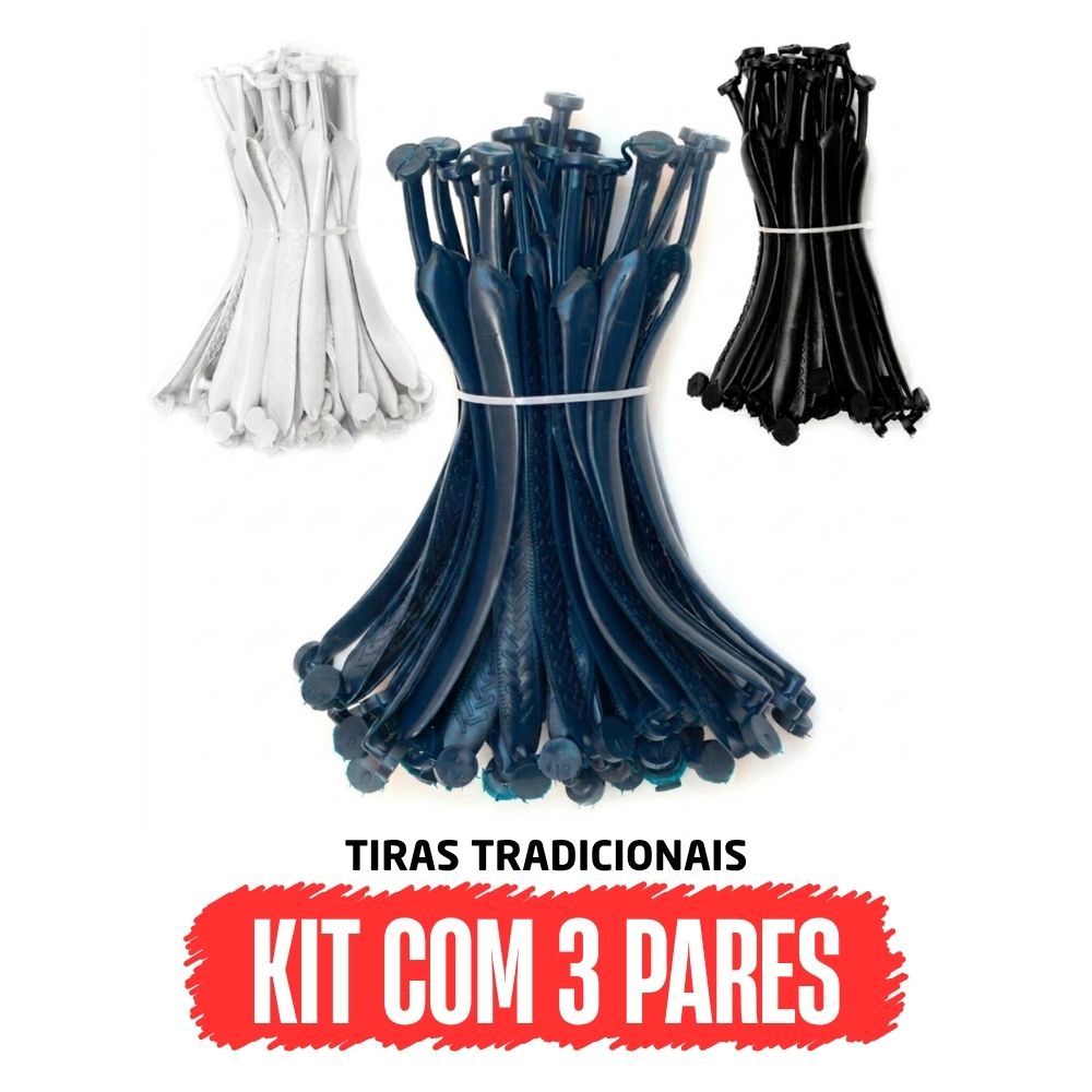 3 Pares Tiras Chinelo Tradicional - Cabresto Tira Correia Alça para Chinelo Masculino e Feminino