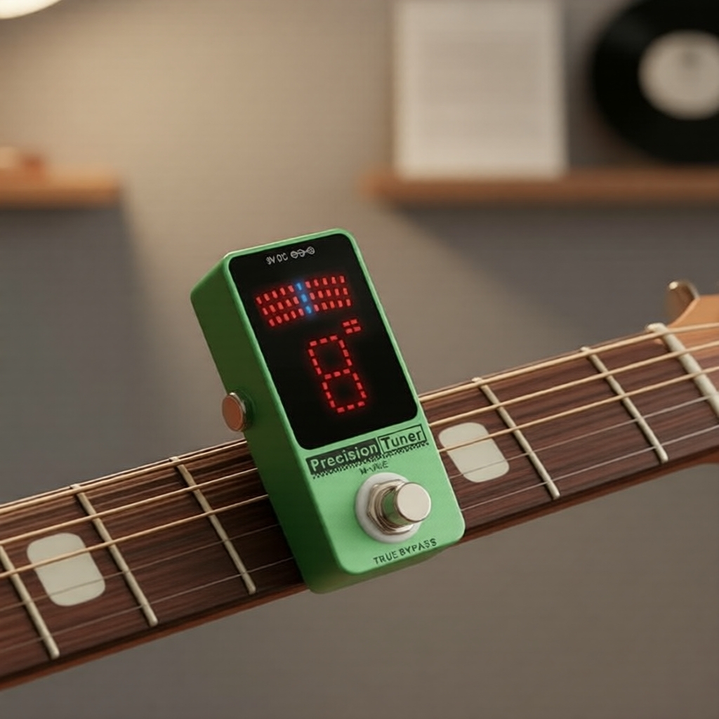 M-VAVE Pedal afinador cromático verdadeiro bypass com display LED, para guitarra/baixo