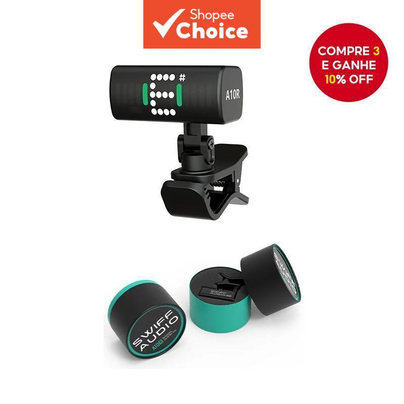 Swiff Audio A10R Afinador Clip-on Mini Design Portabilidade Display LED de Tela Larga Recarga Rápida Tipo-C