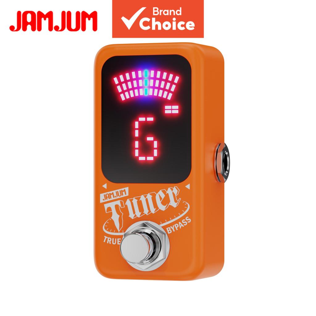 JAMJUM Afinador De Guitarra Mini Pedal Cromático Display LED Baixo True Bypass 9V DC Ajuste De Alta Precisão Para Guitar