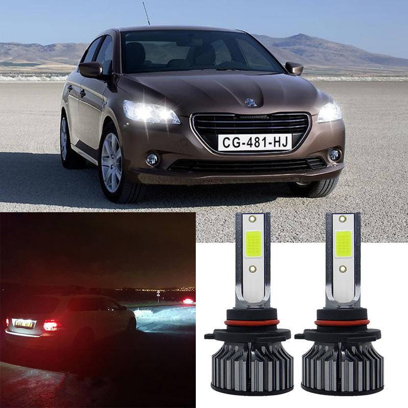 2pc LED Branco 6000K P1 Lâmpadas NW Kit De Farol Para Peugeot 301 2013-2023 (Lâmpada Principal)