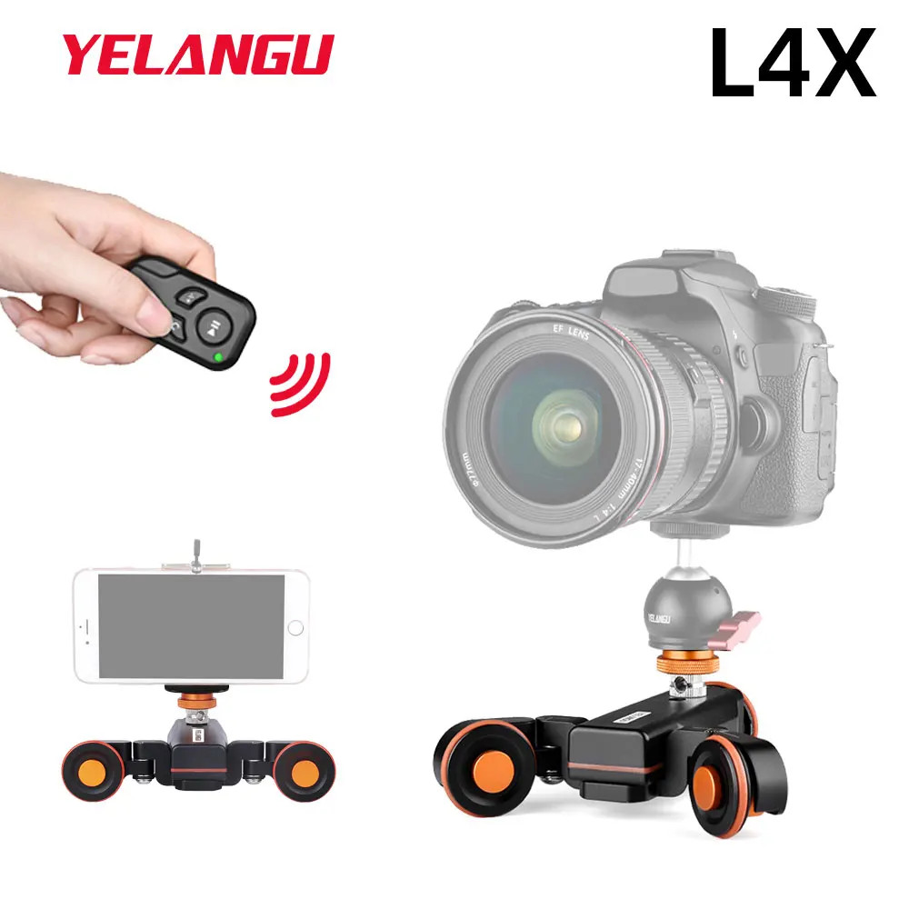 YELANGU L4X Câmera Motorizada Vídeo Dolly Motor Elétrico Pista Slider Autodolly Para Canon