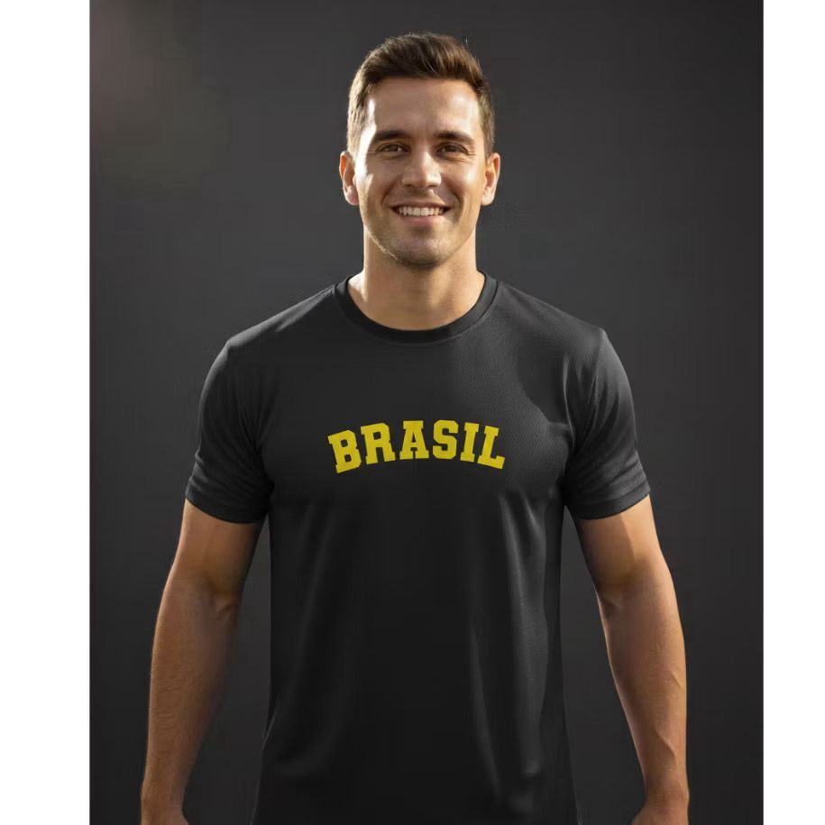 CAMISETA DRY FIT ESTAMPA BRASIL - Qualidade Premium | Entrega Rápida | Frete Grátis