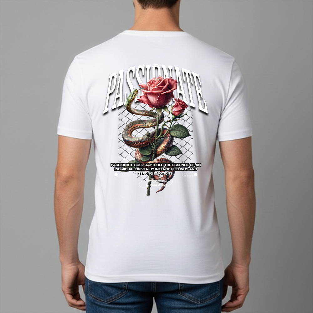 Camiseta Masculina Estampa Rosa Passionate Dry Fit Conforto Blusa T-Shirt Academia Tamanho P GG