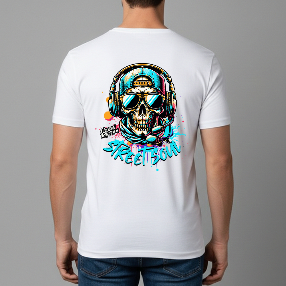 Camiseta Masculina Estampa Esqueleto Descolado Dry Fit Conforto Blusa T-Shirt Academia Tamanho P GG