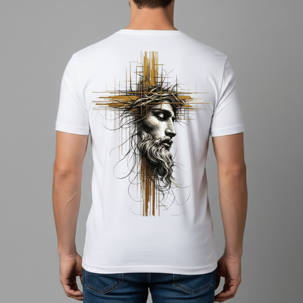 Camiseta Masculina Estampa Jesus Rosto Dry Fit Conforto Blusa T-Shirt Academia Tamanho P GG