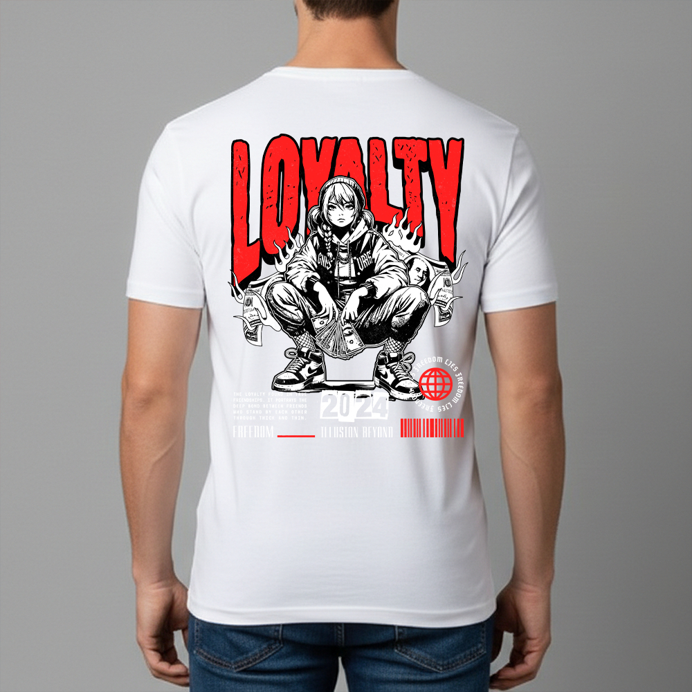 Camiseta Masculina Estampa Menina Loyalty Dry Fit Conforto Blusa T-Shirt Academia Tamanho P GG