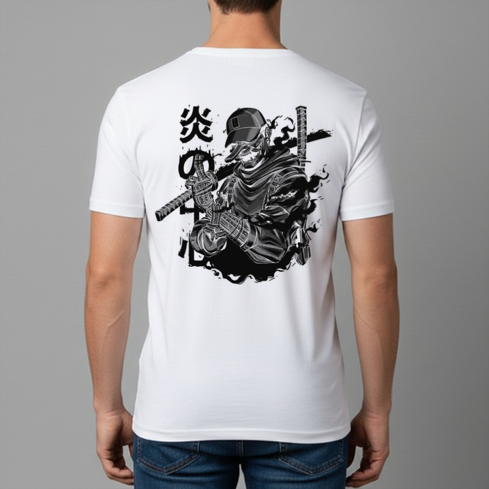 Camiseta Masculina Estampa Samurai Escuridão Dry Fit Conforto Blusa T-Shirt Academia Tamanho P GG