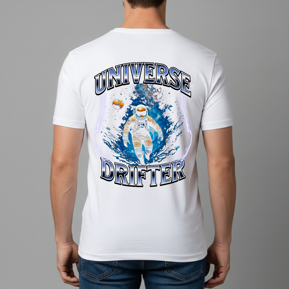 Camiseta Masculina Estampa Astronauta Trovões Dry Fit Conforto Blusa T-Shirt Academia Tamanho P GG