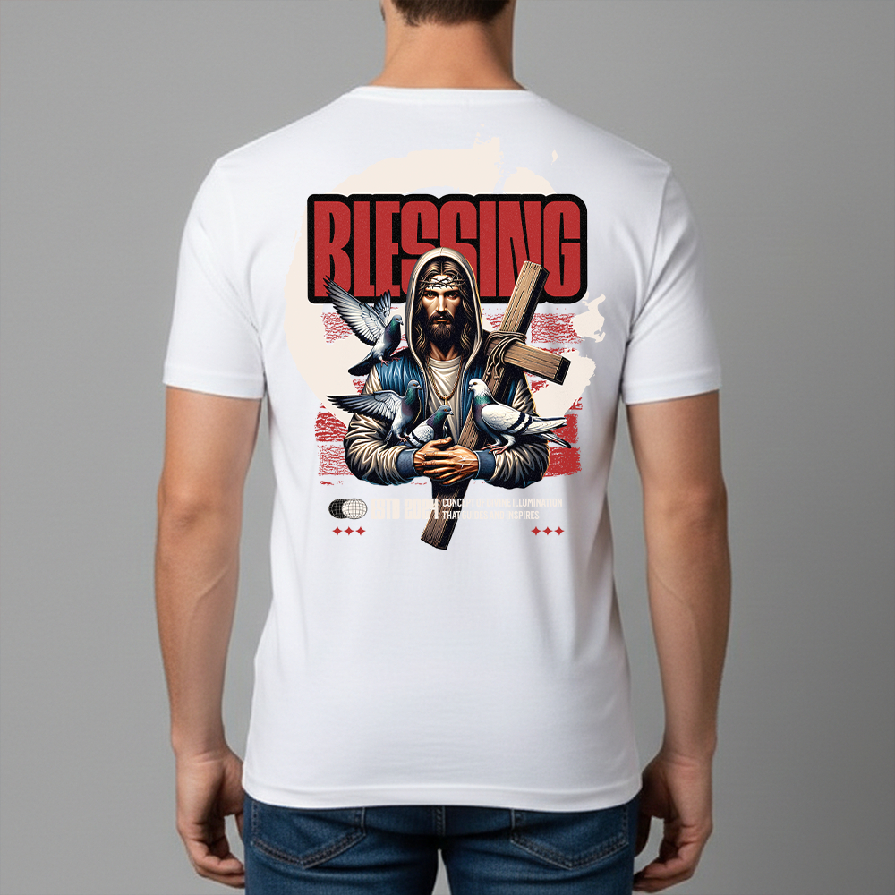 Camiseta Masculina Estampa Jesus Cruz Dry Fit Conforto Blusa T-Shirt Academia Tamanho P GG