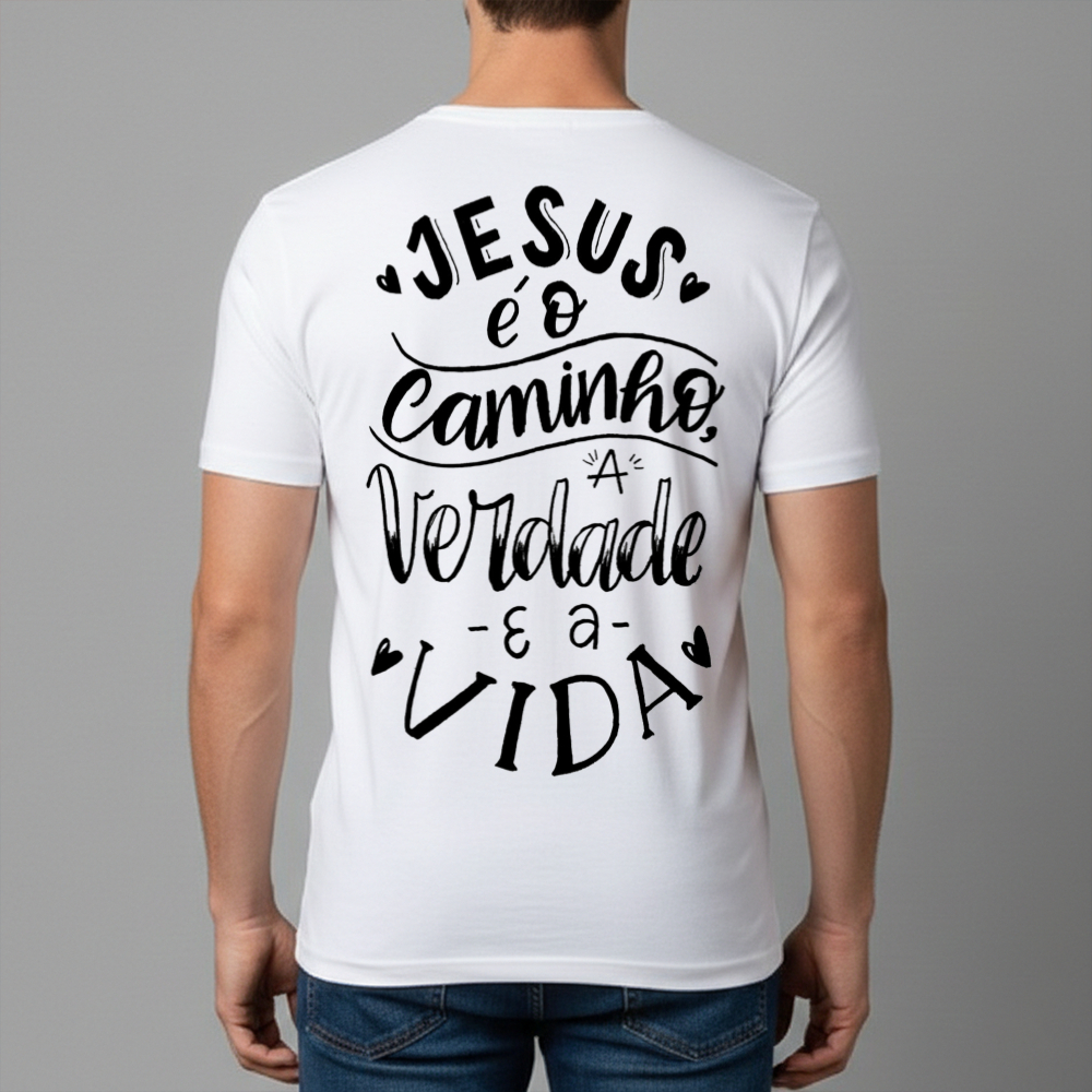 Camiseta Masculina Estampa Jesus Frase Dry Fit Conforto Blusa T-Shirt Academia Tamanho P GG