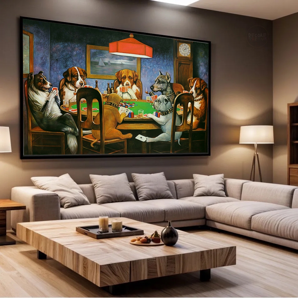 Quadro Decorativo Cachorros Jogando Poker Sala Jogo